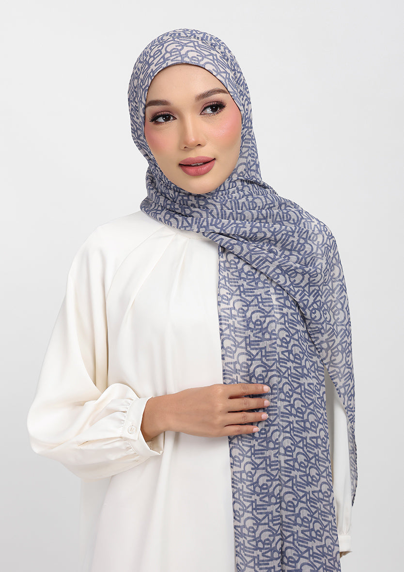 Bokitta Oblique Denim - Instant Hijab With Inner