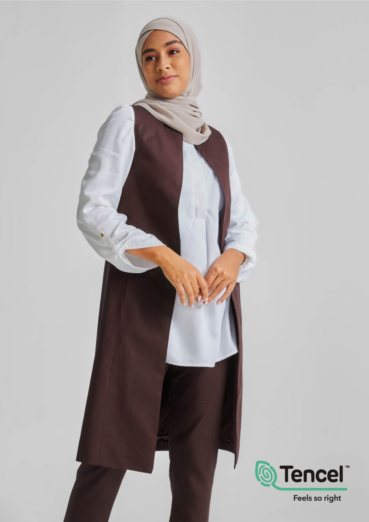Longline Layering Vest in Tencel™